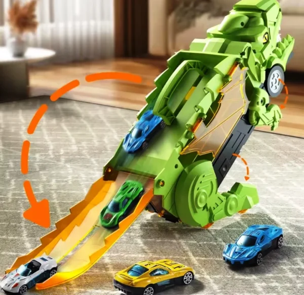 Exciting Monster Dinosaur Truck that eats cars – endless fun on the car track for kids!
