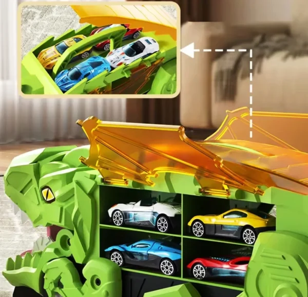Exciting Monster Dinosaur Truck that eats cars – endless fun on the car track for kids!