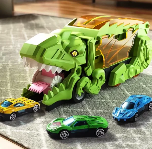 Exciting Monster Dinosaur Truck that eats cars – endless fun on the car track for kids!