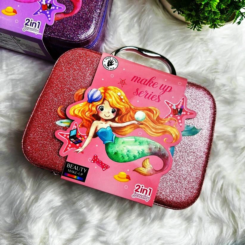 Kids Cosmetic and Makeup Bag – Safe, Washable Beauty Kit for Girls | Travel-Friendly Pretend Play Set with Accessories