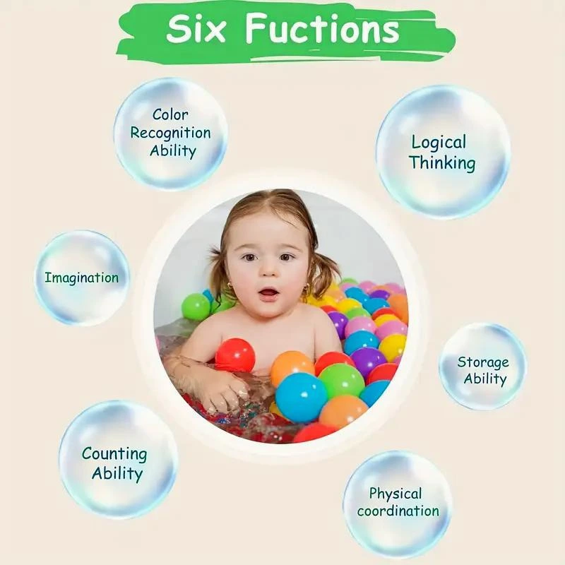 Colorful Ocean Balls for Kids – Soft & Safe Play Tent Balls for Ball Pits and Pools