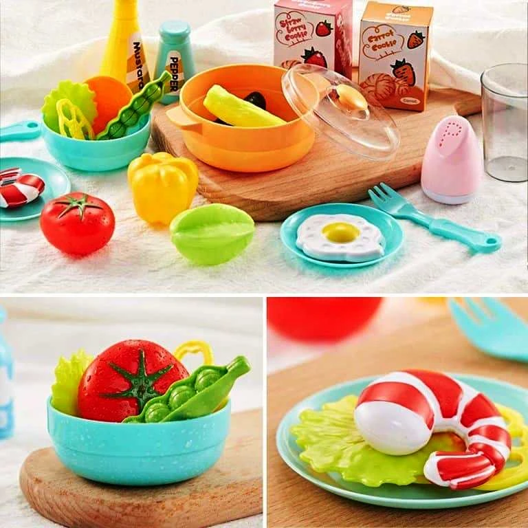 Kids Kitchen Set with Spraying Mist & Running Water Tap – 42 PCS Pretend Cooking Toy