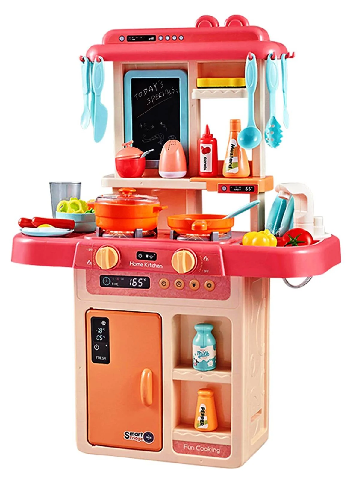 Kids Kitchen Set with Running Water Tap – 36 PCS Pretend Cooking Toy