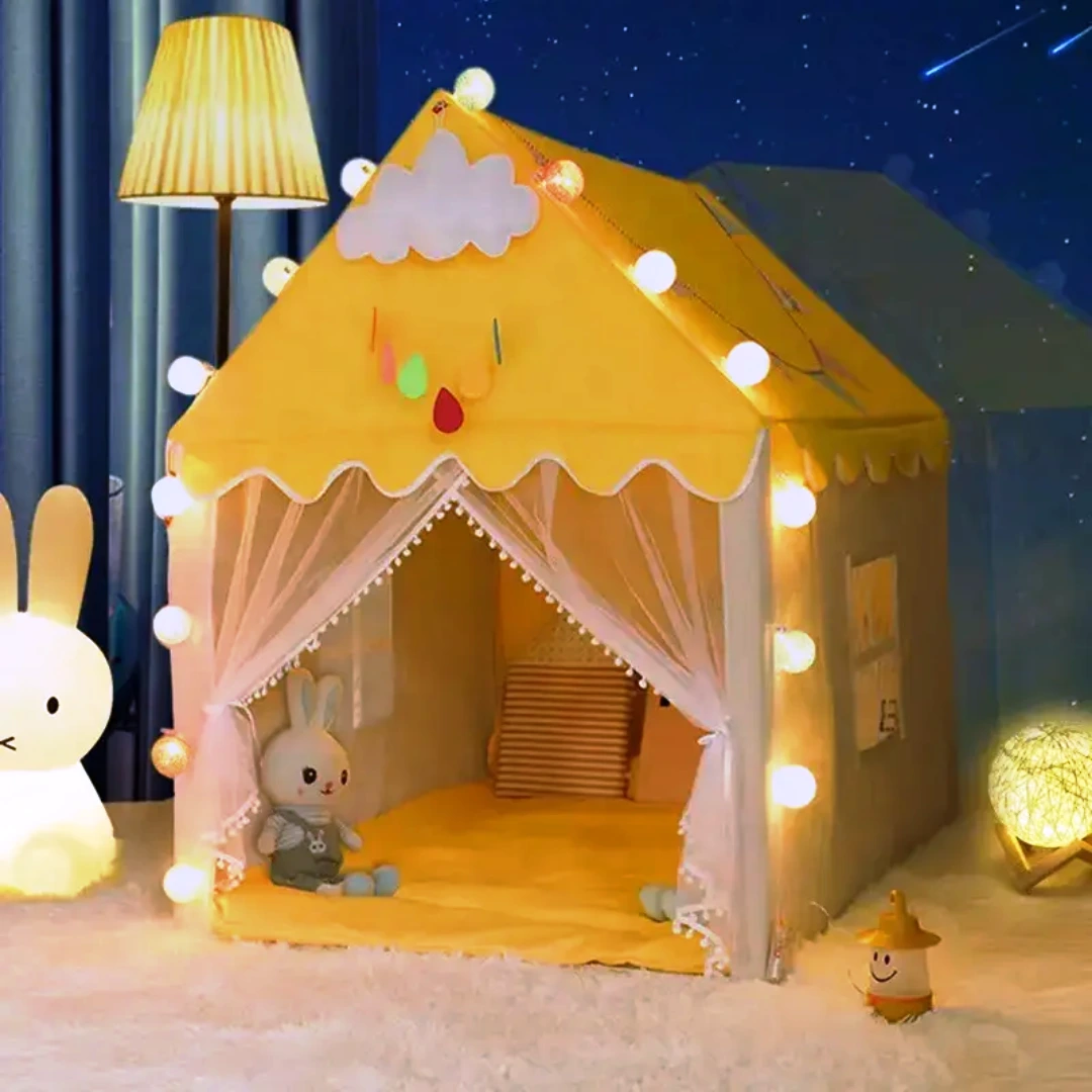 Princess Playhouse Tent for Kids – Indoor & Outdoor Castle Play Tent with Free Fairy Lights