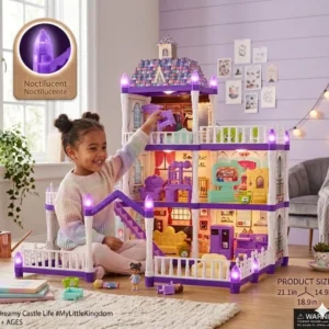 Large Dollhouse Toy for Kids – Pretend Play Doll House with Furniture & Accessories for Girls