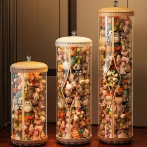 Large Capacity Transparent Storage Bucket for Stuffed Toys | Toy Storage Organizer