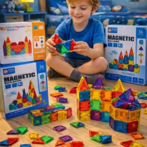 Travel Magnetic Tile Blocks Set with Tin Case